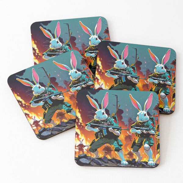 Item preview, Battle Rabbits in Fiery War Zone designed and sold by marthajhall.