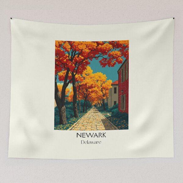 Item preview, Newark Delaware Autumn Path | College Town Poster designed and sold by TuncGK.