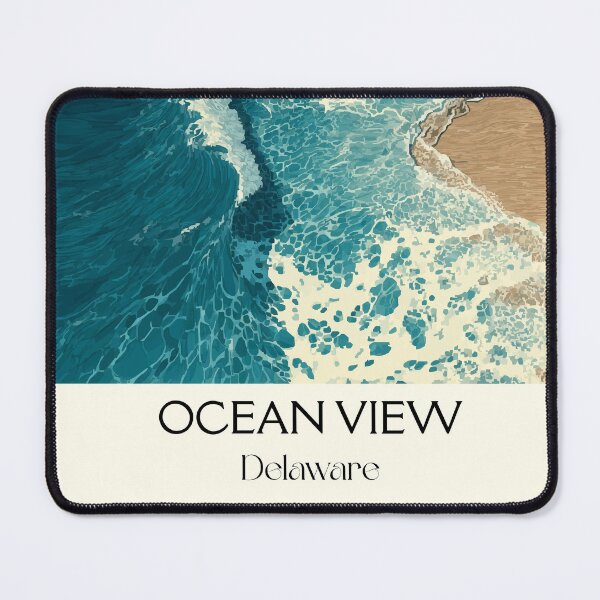Item preview, Ocean View Delaware Crashing Waves | Aerial Beach Poster designed and sold by TuncGK.