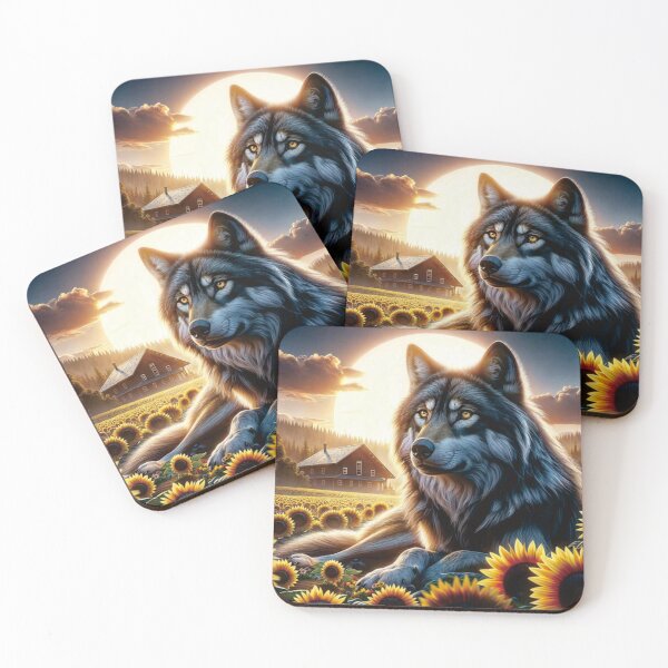 Item preview, Wolf Resting Among Sunflowers designed and sold by marthajhall.