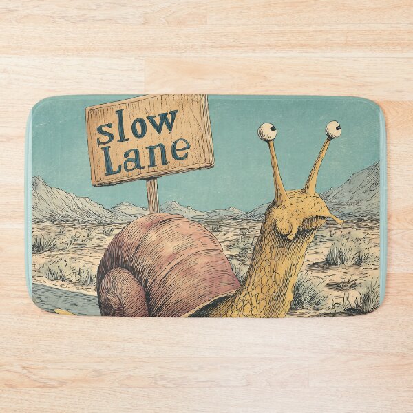 Item preview, Slow Lane – Funny Retro Snail Illustration designed and sold by Meiersbeste.