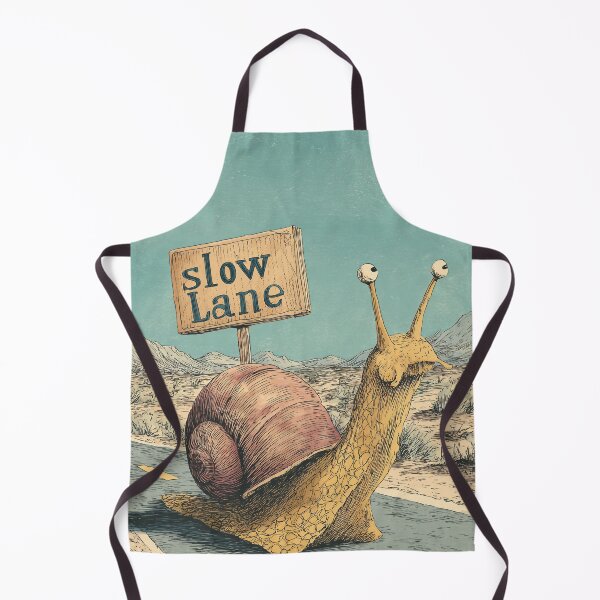 Item preview, Slow Lane – Funny Retro Snail Illustration designed and sold by Meiersbeste.