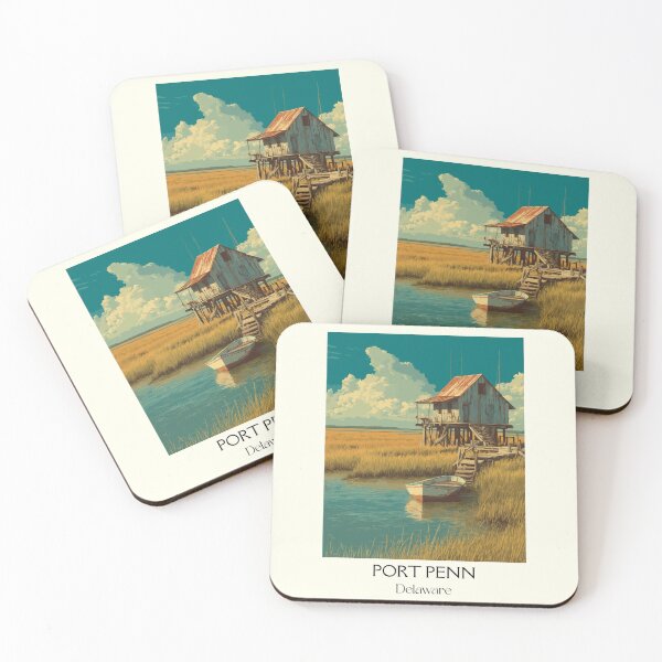 Item preview, Port Penn Delaware Marsh House | Coastal Fishing Village Poster designed and sold by TuncGK.