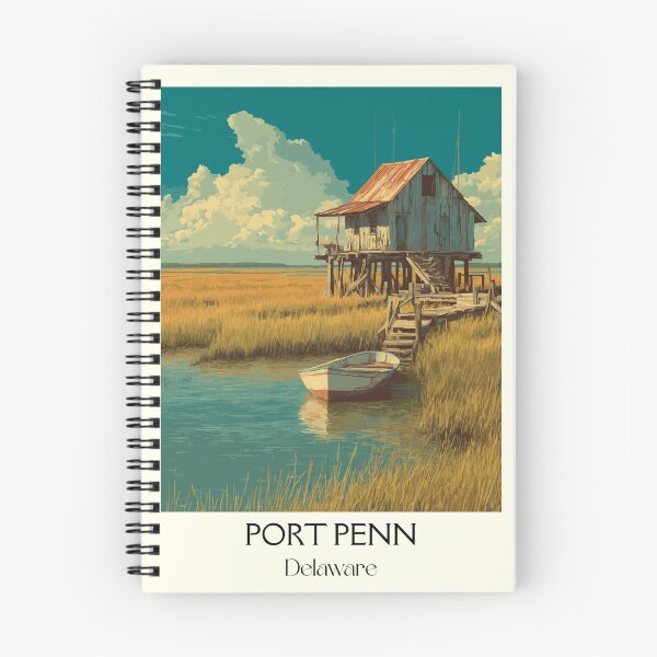 Item preview, Port Penn Delaware Marsh House | Coastal Fishing Village Poster designed and sold by TuncGK.