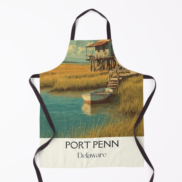 Item preview, Port Penn Delaware Marsh House | Coastal Fishing Village Poster designed and sold by TuncGK.