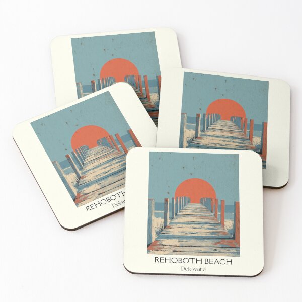 Item preview, Rehoboth Beach Delaware Pier | Minimalist Sunset Poster designed and sold by TuncGK.