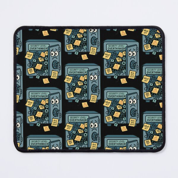 Item preview, Security Level Overthinker Mental Health Humor Design designed and sold by TeeTimeTreasure.