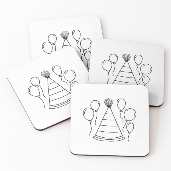 Item preview, A tassel glued to top party hat surrounded by balloons designed and sold by rasagamastore.