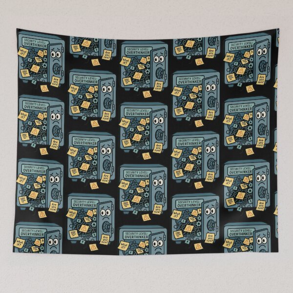 Item preview, Security Level Overthinker Mental Health Humor Design designed and sold by TeeTimeTreasure.