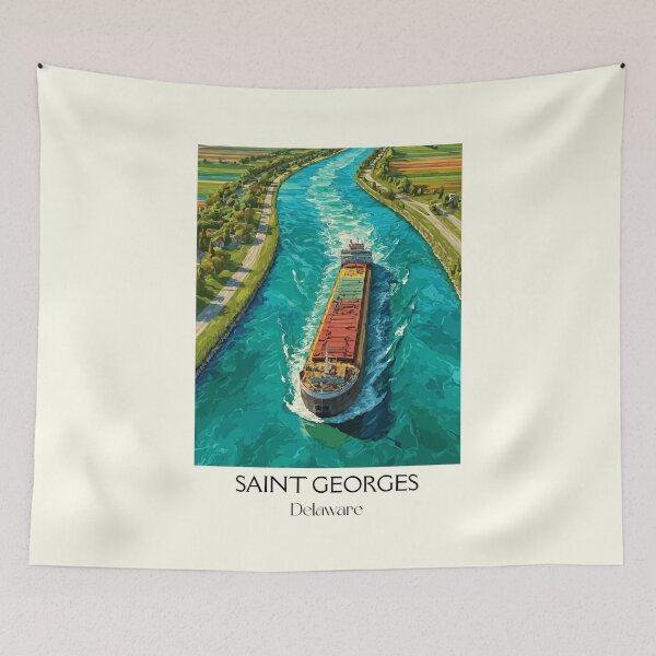 Item preview, Saint Georges Delaware Canal | Cargo Ship Poster designed and sold by TuncGK.