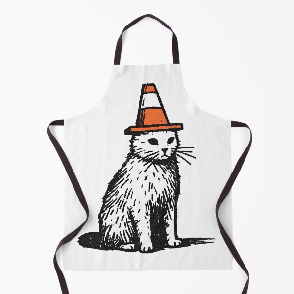 Item preview, Quirky Cat with Traffic Cone Hat - Funny Sketch Art designed and sold by InfiniteOrbit.
