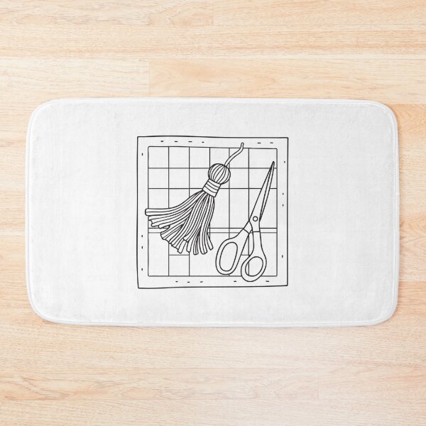 Item preview, A tassel lying beside a pair of scissors on a craft mat designed and sold by rasagamastore.