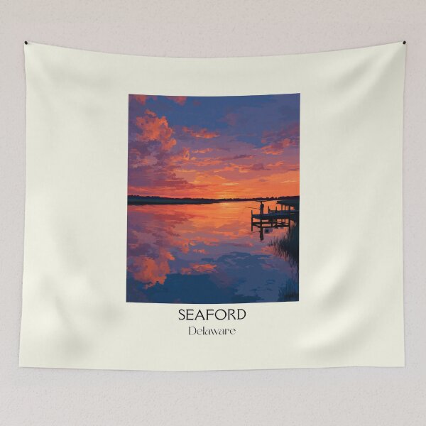Item preview, Seaford Delaware River Sunset | Nanticoke River Poster designed and sold by TuncGK.