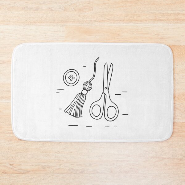 Item preview, A tassel near scissor, button, thread, needle designed and sold by rasagamastore.
