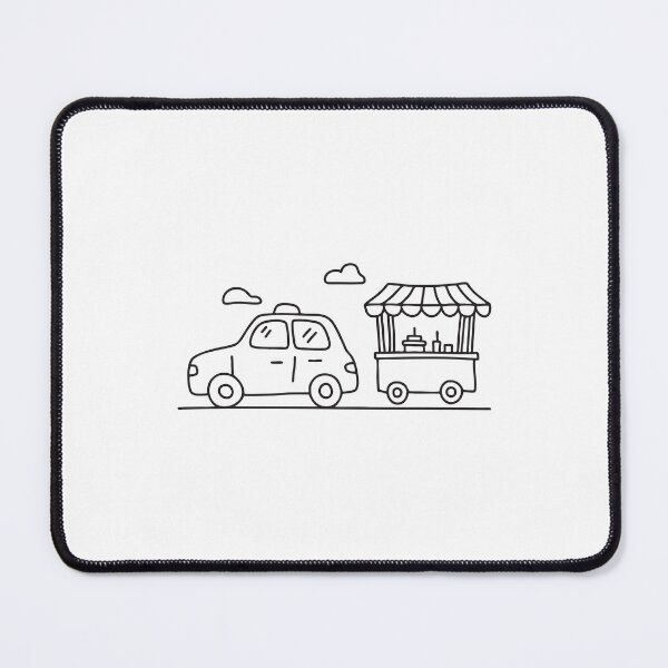 Item preview, A taxi beside a food cart on a busy roadside designed and sold by rasagamastore.