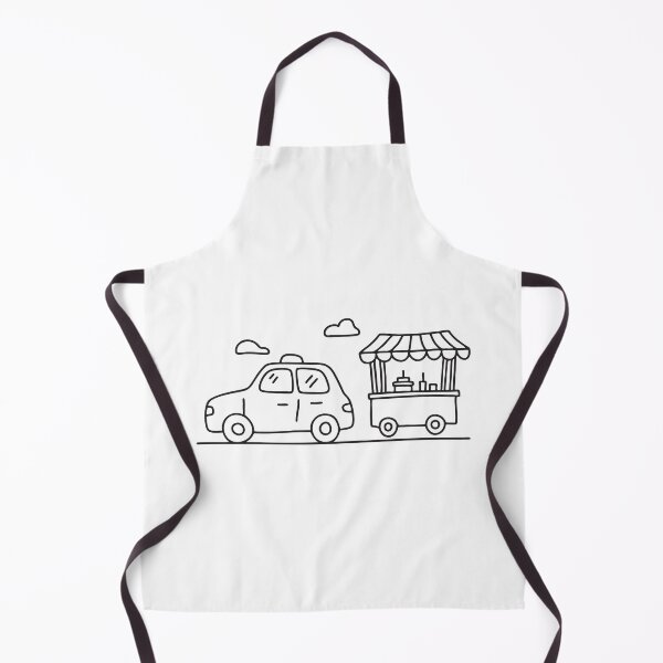 Item preview, A taxi beside a food cart on a busy roadside designed and sold by rasagamastore.