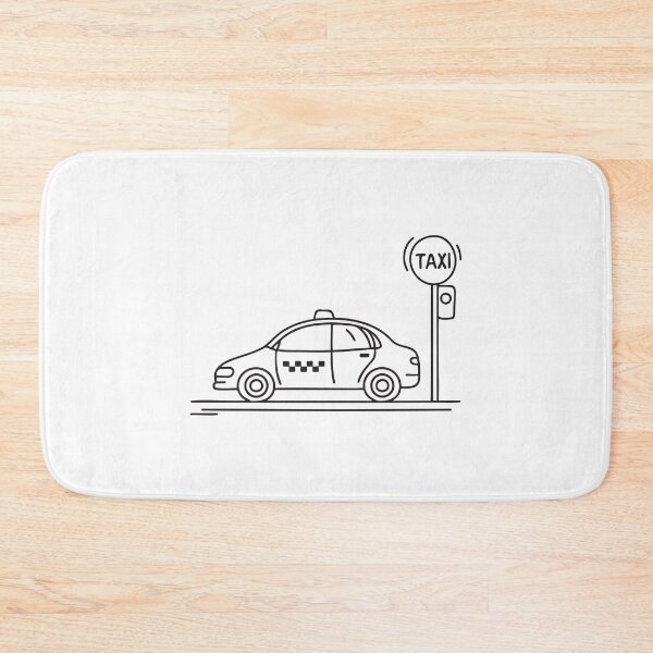 Item preview, A taxi parked beside a street sign near a sidewalk designed and sold by rasagamastore.