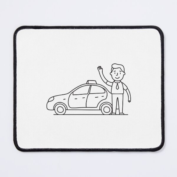 Item preview, A taxi pulled over beside a passenger waving on the curb designed and sold by rasagamastore.