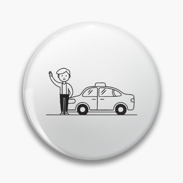 Item preview, A taxi pulled over beside a passenger waving on the curb designed and sold by rasagamastore.