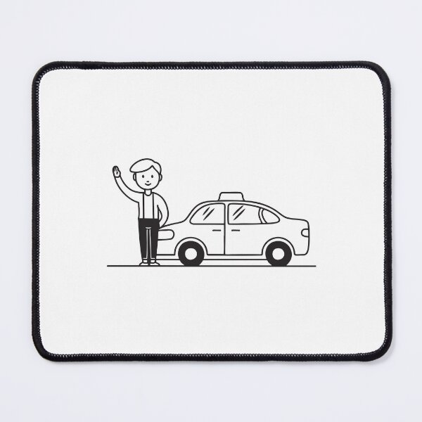 Item preview, A taxi pulled over beside a passenger waving on the curb designed and sold by rasagamastore.