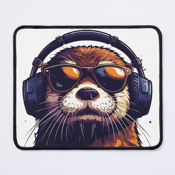 Item preview, Cool otter with headphones and sunglasses – Funny animal design designed and sold by drizzd.