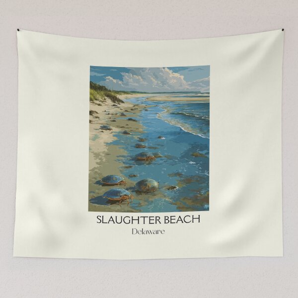 Item preview, Slaughter Beach Delaware Bay | Horseshoe Crab Sanctuary Poster designed and sold by TuncGK.