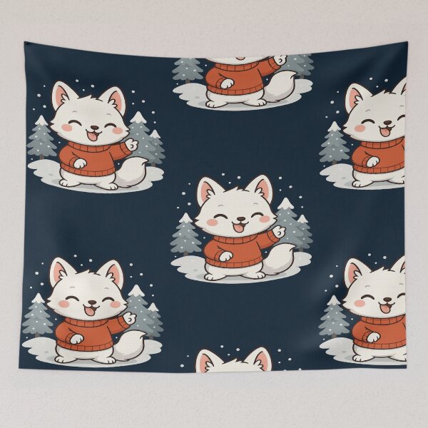 Item preview, Kawaii Arctic Fox in Snow very good for gift for christmas designed and sold by RyoSaeba90.