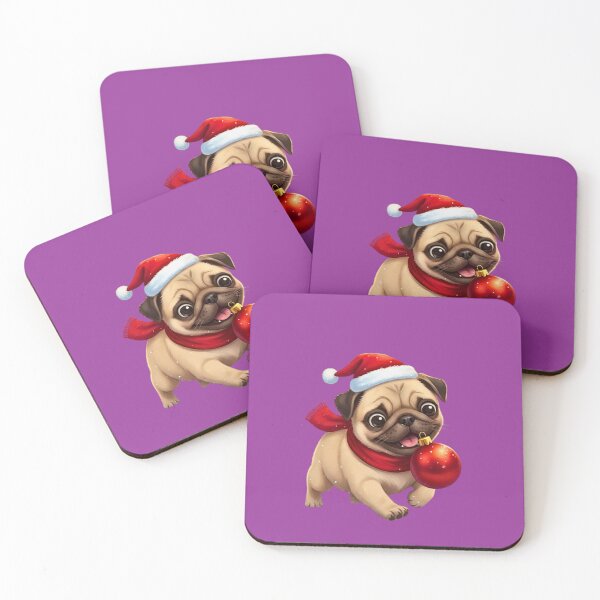 Item preview, Cute Christmas Pug | Playful Puppy with Holiday Ornament designed and sold by E-SarnEdge.