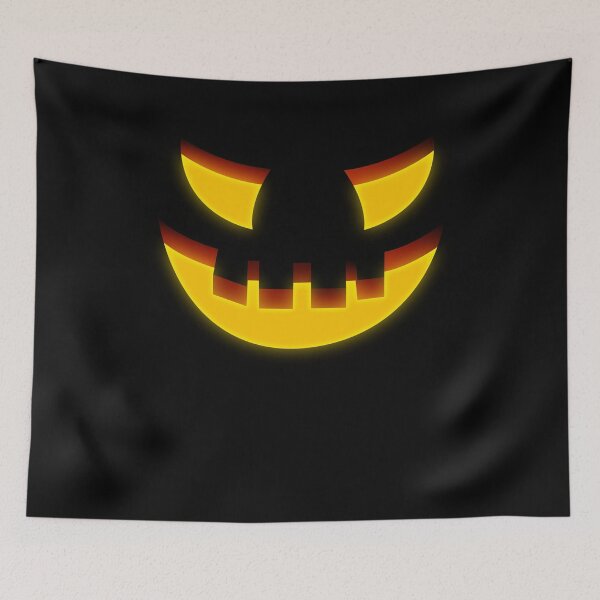 Item preview, Halloween Evil Smiley Pumpkin Face Four Teeth Creepy Jack-O’-Lantern Illustration designed and sold by MONTRIS.