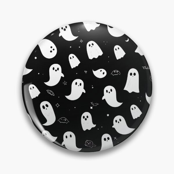 Item preview, Minimal Ghost Pattern – Cute Floating Ghosts on Black | Modern Monochrome Halloween Vector Design | Seamless Flat Repeat designed and sold by Windy-market.