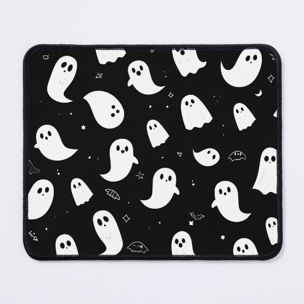 Item preview, Minimal Ghost Pattern – Cute Floating Ghosts on Black | Modern Monochrome Halloween Vector Design | Seamless Flat Repeat designed and sold by Windy-market.