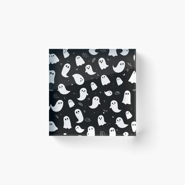 Item preview, Minimal Ghost Pattern – Cute Floating Ghosts on Black | Modern Monochrome Halloween Vector Design | Seamless Flat Repeat designed and sold by Windy-market.