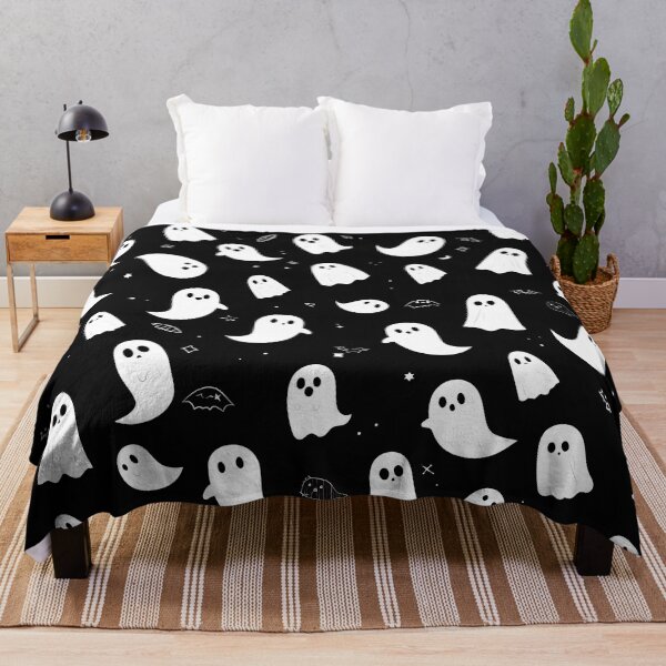 Item preview, Minimal Ghost Pattern – Cute Floating Ghosts on Black | Modern Monochrome Halloween Vector Design | Seamless Flat Repeat designed and sold by Windy-market.