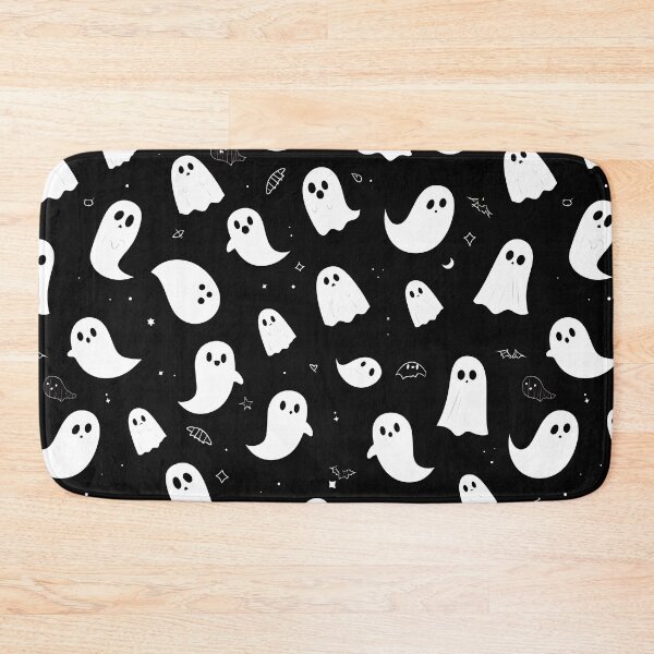 Item preview, Minimal Ghost Pattern – Cute Floating Ghosts on Black | Modern Monochrome Halloween Vector Design | Seamless Flat Repeat designed and sold by Windy-market.