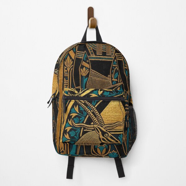 Item preview, Anubis and Sobek Gods Standing Guard | Egyptian Revival Art Deco Nouveau | Luxury Gallery Art Print designed and sold by Vintage Poster Gallery.
