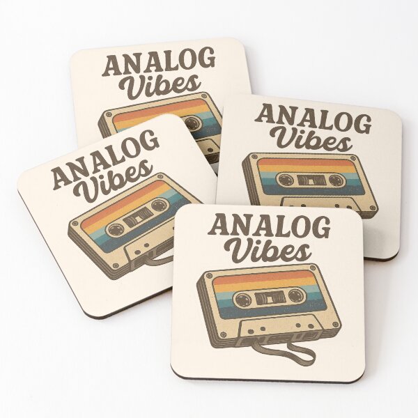 Item preview, Analog Vibes – Retro Cassette Tape with Rainbow Stripes designed and sold by BadaBingBear.