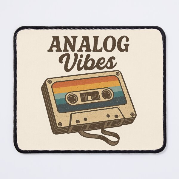 Item preview, Analog Vibes – Retro Cassette Tape with Rainbow Stripes designed and sold by BadaBingBear.