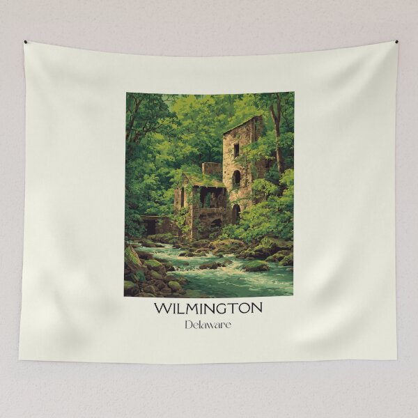 Item preview, Wilmington Delaware Mill Ruin | Brandywine River Poster designed and sold by TuncGK.