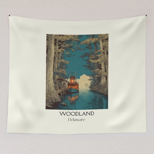 Item preview, Woodland Delaware River Ferry | Nanticoke River Poster designed and sold by TuncGK.