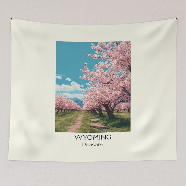 Item preview, Wyoming Delaware Cherry Blossoms | Spring Orchard Poster designed and sold by TuncGK.