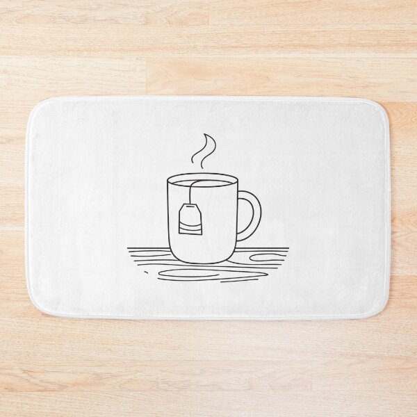 Item preview, A tea bag steeping inside a mug on a wooden table designed and sold by rasagamastore.