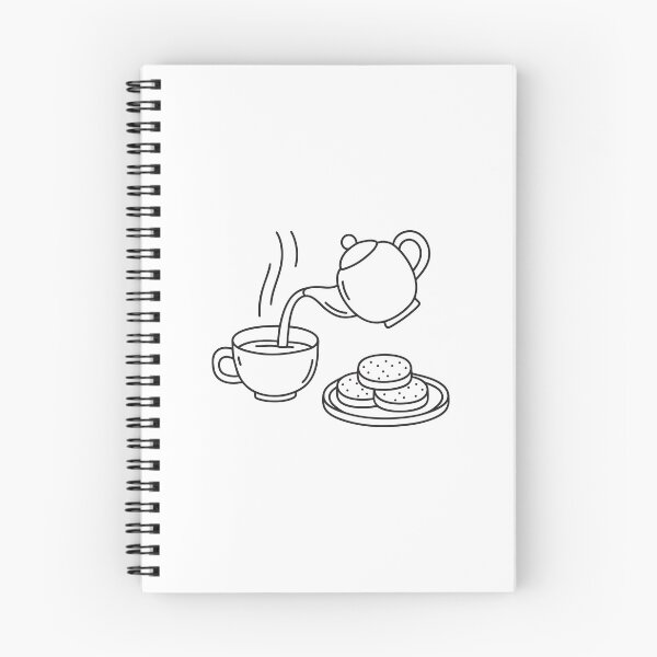 Item preview, A tea being poured into a cup beside a plate of biscuits designed and sold by rasagamastore.