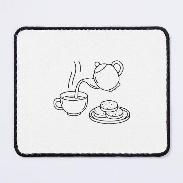 Item preview, A tea being poured into a cup beside a plate of biscuits designed and sold by rasagamastore.