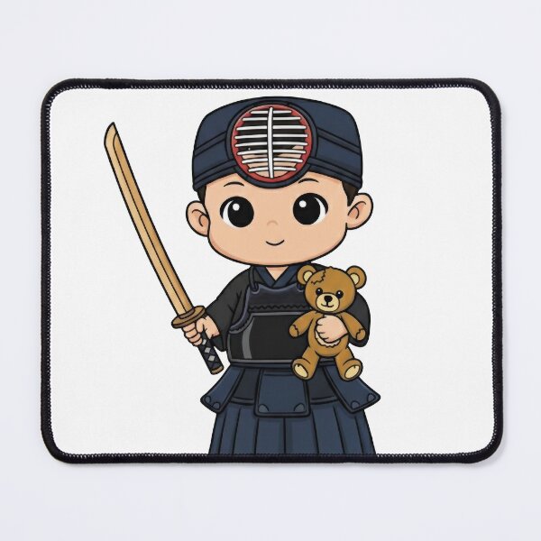 Item preview, Crazy Baby Kendo En Garde!" - Adorable Kendo Kid with Sword & Teddy designed and sold by RefiniCoPOD.