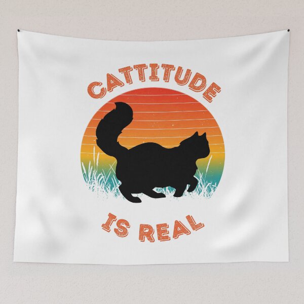 Item preview, Retro Cats - cattitude is real designed and sold by CraftChicArt.