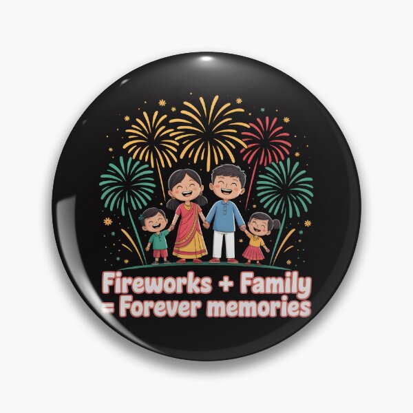Item preview, Fireworks + Family = Forever Memories – Heartwarming Diwali Design designed and sold by Jollys-ArtShop.