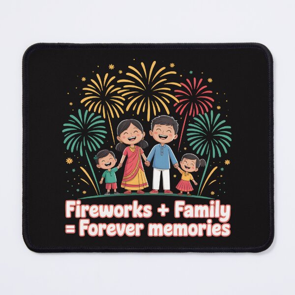 Item preview, Fireworks + Family = Forever Memories – Heartwarming Diwali Design designed and sold by Jollys-ArtShop.