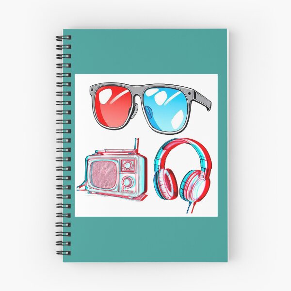 Item preview, RedCyan 3D glasses objects radio headphones Cool Graphic Text designed and sold by Designovas.