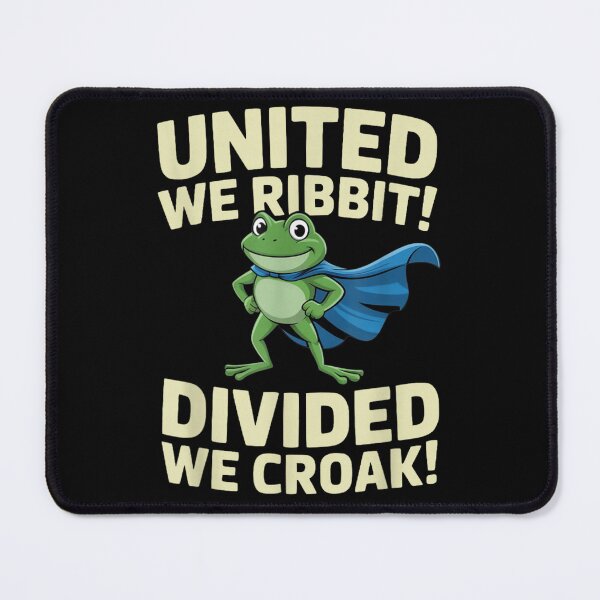 Item preview, United We Ribbit Divided We Croak Superhero Frog Teamwork Unity designed and sold by LittleNhutton.