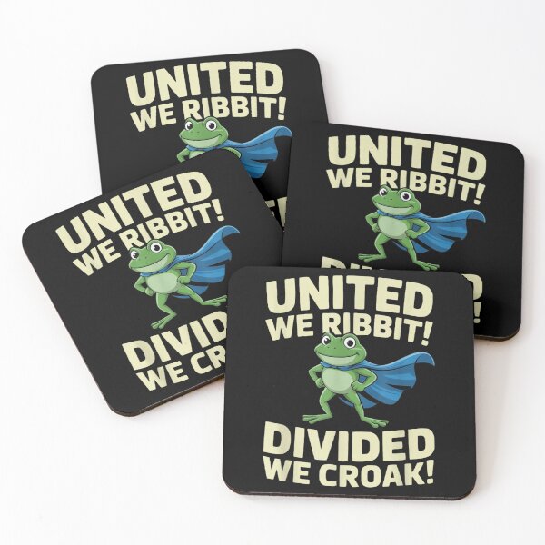 Item preview, United We Ribbit Divided We Croak Superhero Frog Teamwork Unity designed and sold by LittleNhutton.